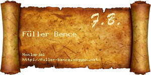 Füller Bence névjegykártya